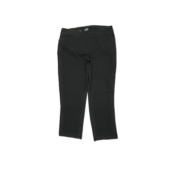 Croft & Barrow The Effortless Pull On Straight Women's size 14P Black Chino Pant - Picture 1 of 4